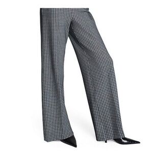 SPANX Black and White Plaid Wide Leg Pants